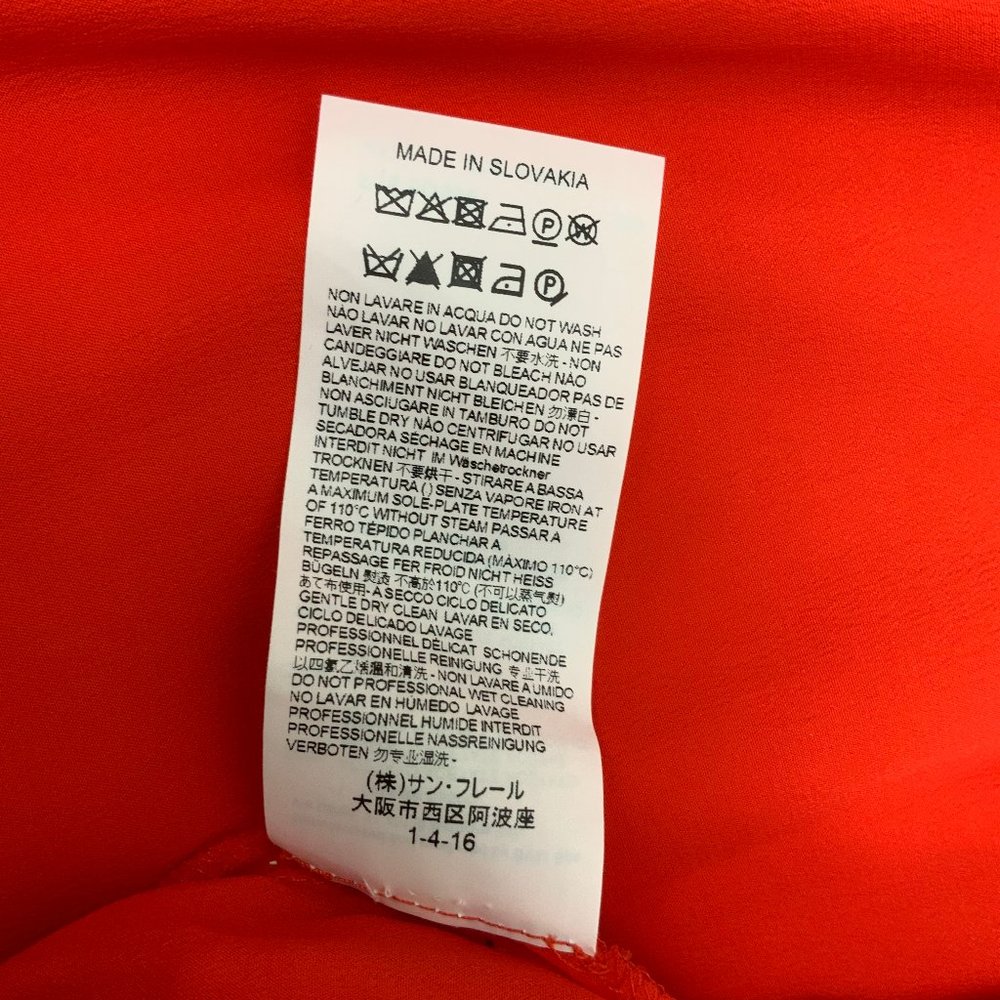 Les Copains Italy Scarlet Red Wide Leg Silk Palazzo Pants Size 8 - Picture 10 of 16